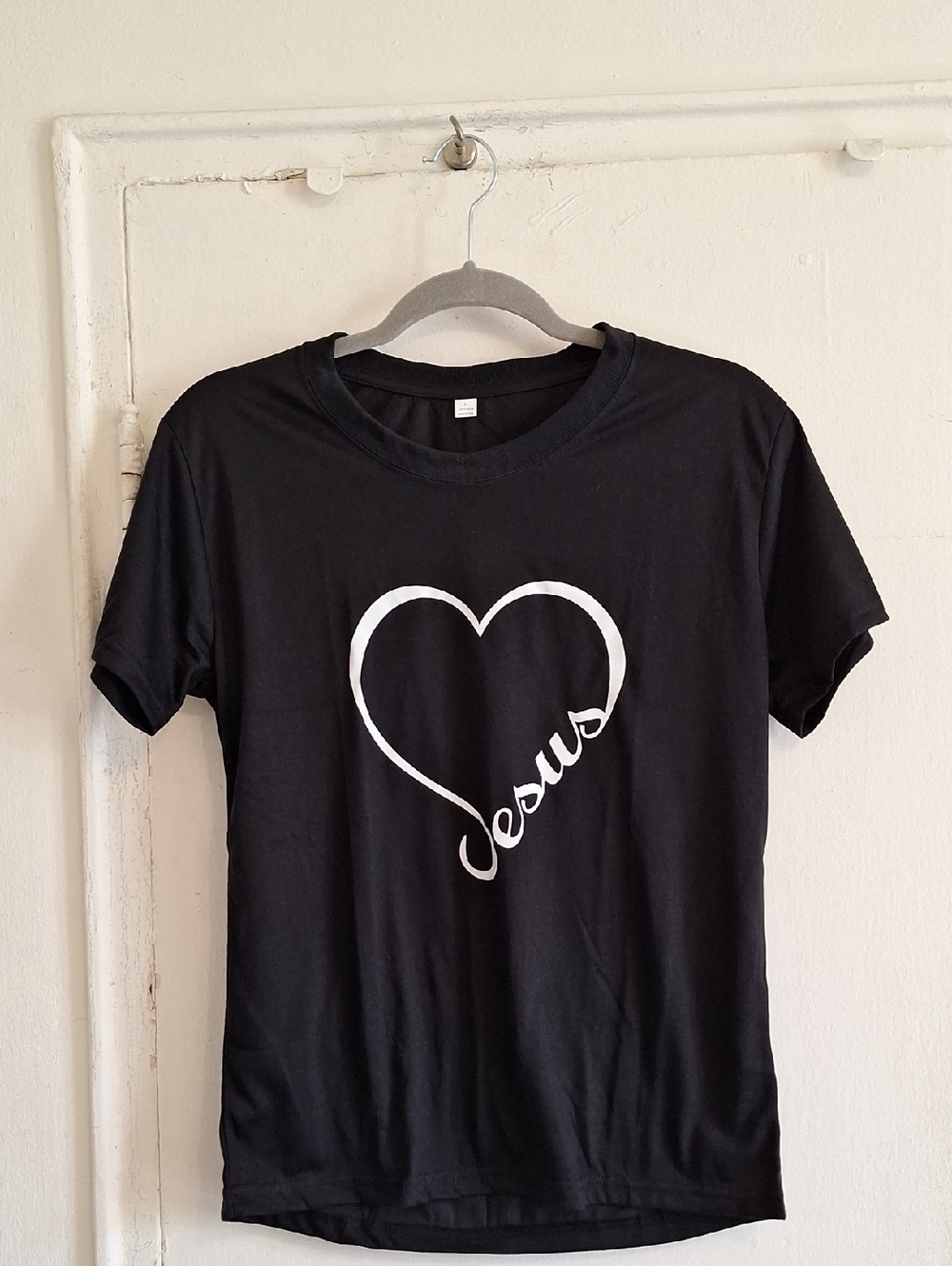 Black 'Jesus' Heart Graphic Tee
